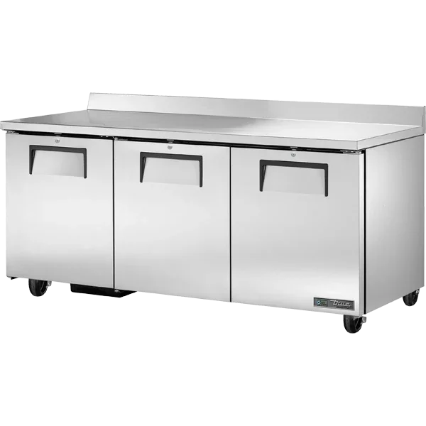 TRUE 72" 3-Solid Door Work Top Refrigerator, 20.6 cu. ft. | TWT-72-HC