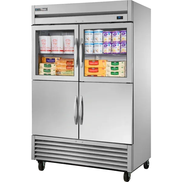 True TS-49-2-G-2-HC~FGD01 | TS Series  54" 2-Glass Half Door 2-Solid Half Door Refrigerator