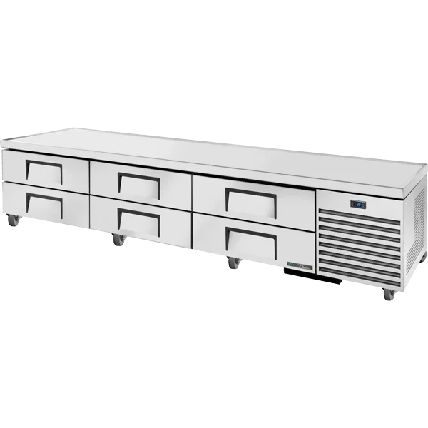 True TRCB-110-HC | 110" 6-Drawer Refrigerated Chef Base | 22 cu. ft.